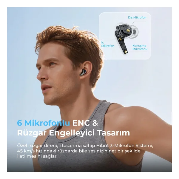Soundpeats C30 ANC TWS Pembe Kulak İçi Bluetooth Kulaklık - Görsel 8