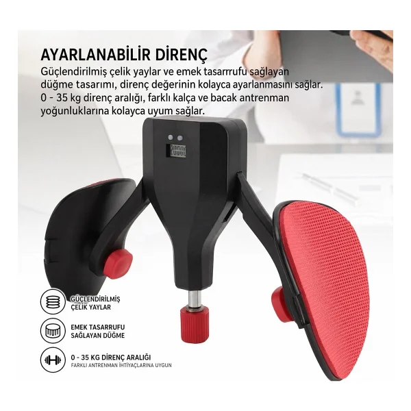 Valkyrie Ayarlanabilir Dirençli Bacak Egzersiz Aleti 0-35 Kg İç Bacak Kalça Sıkılaştırıcı Spor Aleti Sayaçlı - Görsel 10