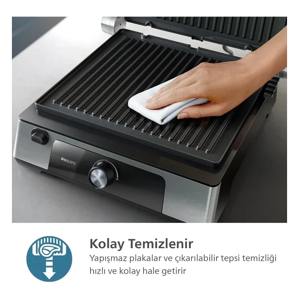 Philips 5000 Serisi, 2200 W, Çıkarılabilir Plaka, Izgara Için Tam Açılır 180 Derece Açılır Izgara, Isı Ayarlı Tost Makinesi + Onerous Tartı - Görsel 6