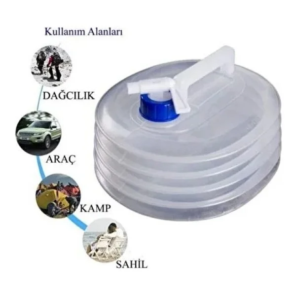 Labbakkal Katlanır Akordiyon Bidon 10 Lt - Plastik Musluklu Taşınabilir Portatif Bidon - Görsel 2