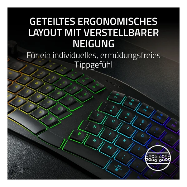 Razer Pro Type Ergo RGB Scissor Membrane Switch Kablolu/Kablosuz Klavye - Görsel 2