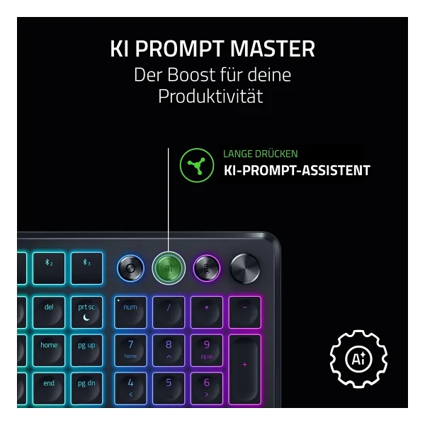 Razer Pro Type Ergo RGB Scissor Membrane Switch Kablolu/Kablosuz Klavye - Görsel 5
