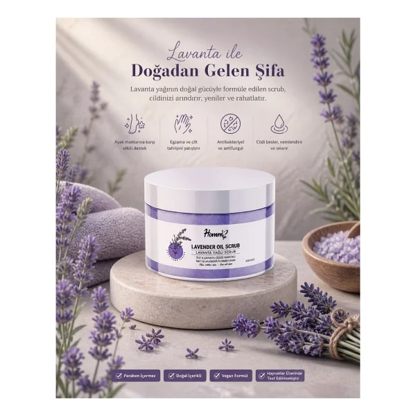 Homm Life Lavanta Yağlı Bitki Tanecikli Scrub 250 Ml - Görsel 3
