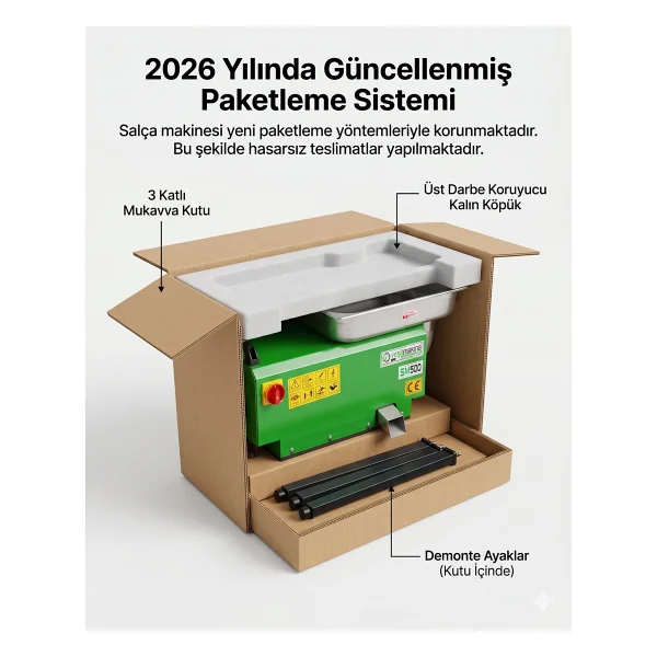 Yeşil Makine Elektrikli Salça Makinesi Sm-500 3hp - Görsel 2