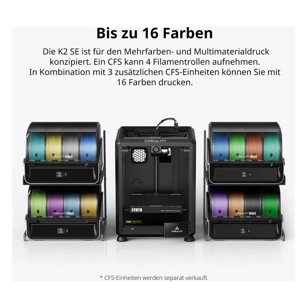 Creality K2 Se 3d Yazıcı, 500 Mm/Sn Yüksek Hızlı Baskı, Cfs İle Uyumlu Çok Renkli 3d Yazıcı, Sağlam Metal Çerçeve, Otomatik Tesviye, Doğrudan Tahrikli Ekstruder, Derleme Hacmi 220x215x245 Mm - Görsel 2