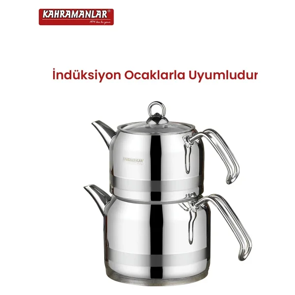 Kahramanlar Enza Tel Çelik Saplı Mini Boy Çaydanlık - Görsel 3