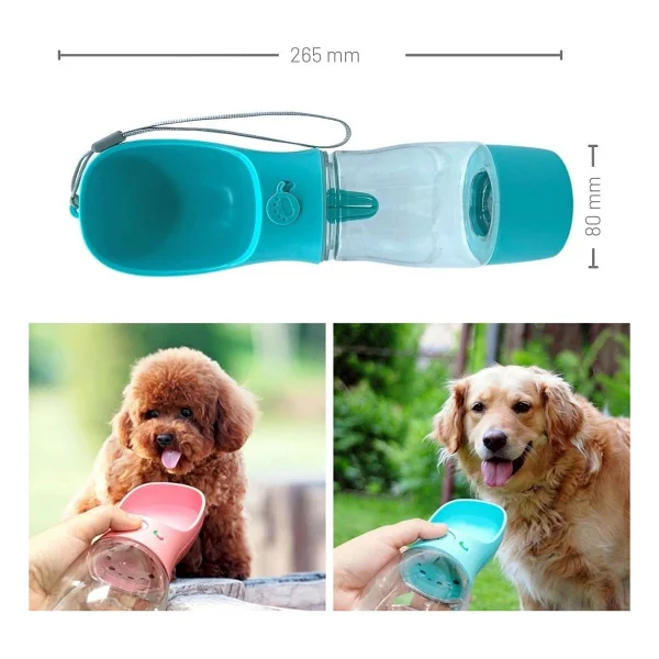 Buffer Taşınabilir Mama Hazneli Evcil Hayvan Suluğu Seyahat Kabı Kilitlenebilen Su Sızdırmaz 380ml - 190 X 220 Cm - Görsel 4