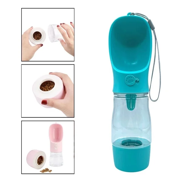 Buffer Taşınabilir Mama Hazneli Evcil Hayvan Suluğu Seyahat Kabı Kilitlenebilen Su Sızdırmaz 380ml - 190 X 220 Cm - Görsel 5