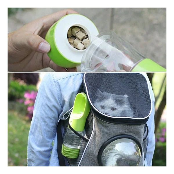 Buffer Taşınabilir Mama Hazneli Evcil Hayvan Suluğu Seyahat Kabı Kilitlenebilen Su Sızdırmaz 380ml - 190 X 220 Cm - Görsel 7