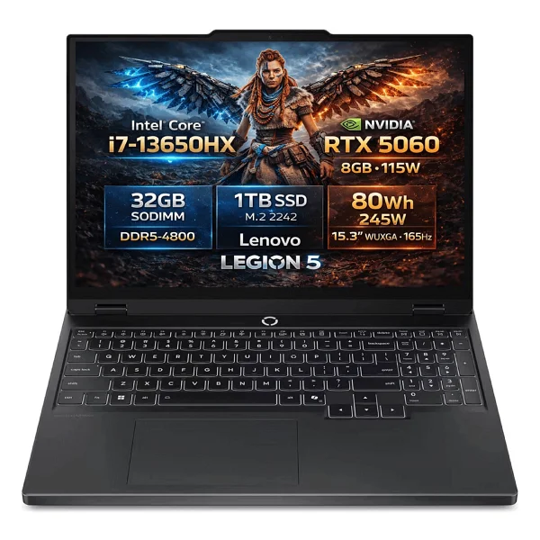 Lenovo Legion 5 15ırx10 83ly00pytr İ7-13650hx 32 GB 1 TB SSD Rtx5060 15.3" Wuxga Gaming Laptop - Görsel 10