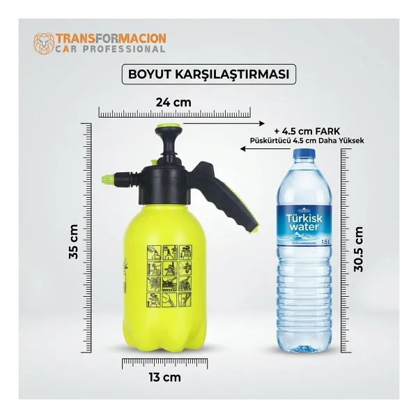 Transformacion Basınçlı Köpük Püskürtücü - Araç Yıkama Köpüğü Püskürtücü Oto Yıkama Pompası Köpük Püskürtme Şişesi 723171 - Görsel 3