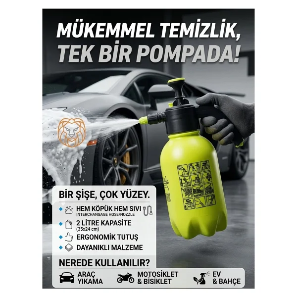 Transformacion Basınçlı Köpük Püskürtücü - Araç Yıkama Köpüğü Püskürtücü Oto Yıkama Pompası Köpük Püskürtme Şişesi 723171 - Görsel 6