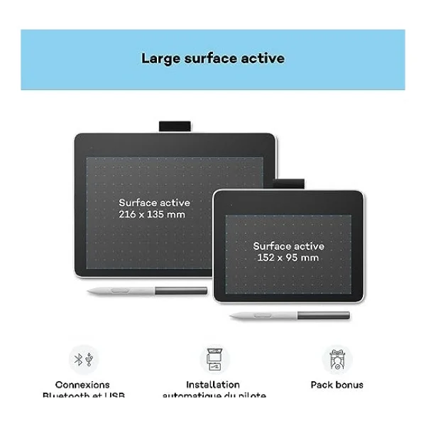 Wacom One S Kalem Tableti, Pilsiz Emr Kalemi, Bluetooth Bağlantısı, Windows, Mac, Chromebook Ve Android İçin - Yaratıcı Yeni Başlayanlar, Dijital Çizim Ve Günlük Ofis İşleri İçin İdeal. - Görsel 2