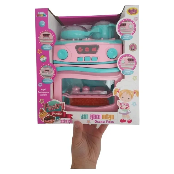 Oydaş Oyuncak Oydaş Pilli Ocaklı Fırın Set Kız Çocuklar İçin 3+ Yaş Pembe Renkli Eğlenceli Oyun Seti - Görsel 6