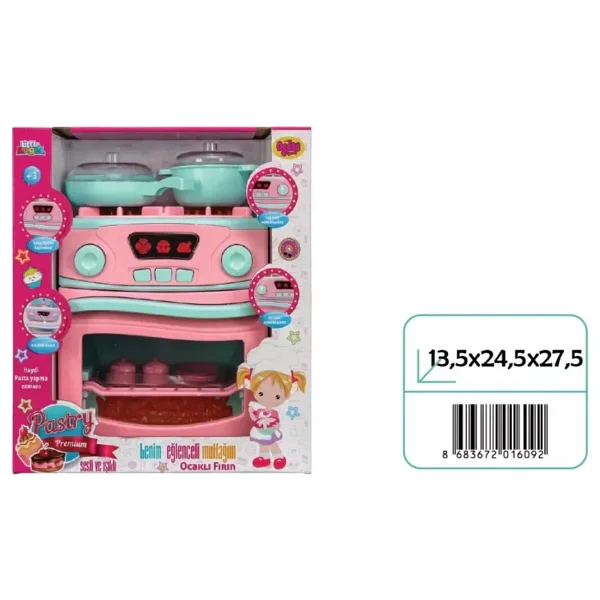 Oydaş Oyuncak Oydaş Pilli Ocaklı Fırın Set Kız Çocuklar İçin 3+ Yaş Pembe Renkli Eğlenceli Oyun Seti - Görsel 7