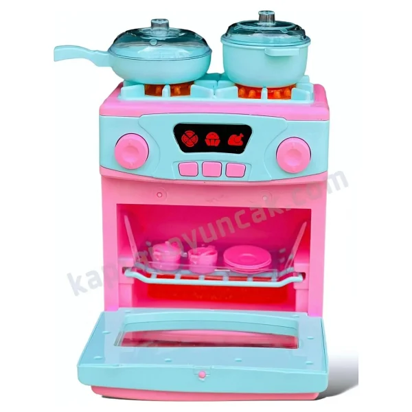 Oydaş Oyuncak Oydaş Pilli Ocaklı Fırın Set Kız Çocuklar İçin 3+ Yaş Pembe Renkli Eğlenceli Oyun Seti - Görsel 9