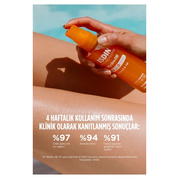 Isdin Fotoprotector Hydro Oil Çift Fazlı Bronzlaştırıcı 200 Ml 30 Faktör Güneş Yağı - Görsel 6
