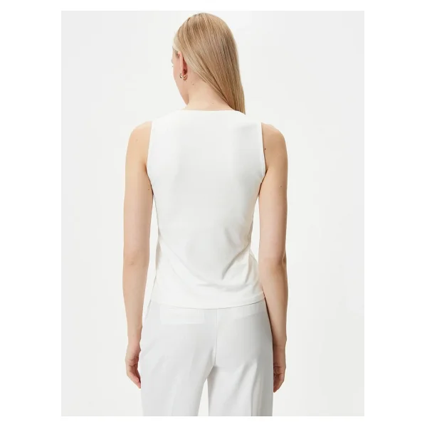 Koton Askılı Atlet Basic U Yaka Slim Fit - Beyaz - Görsel 4