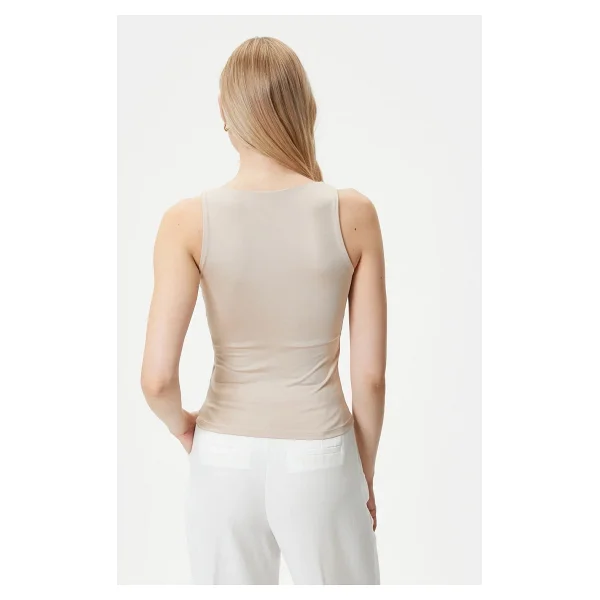 Koton Askılı Atlet Basic U Yaka Slim Fit - Ekru - Görsel 3