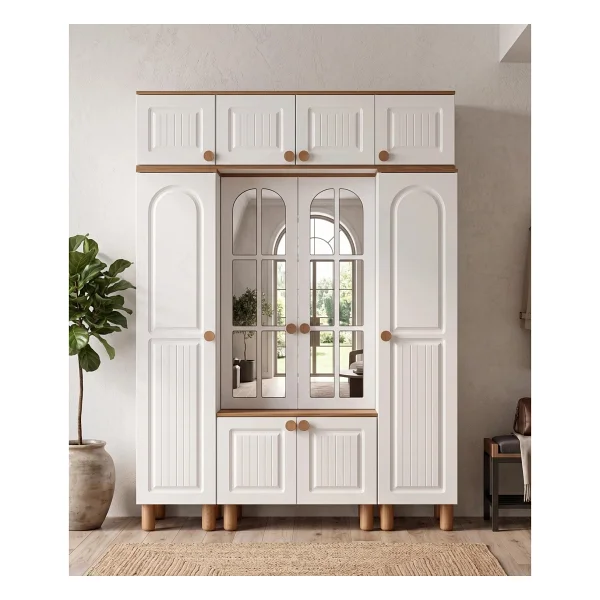 Avm 24 Ücretsiz Montaj-%100 Mdf-Aytaşı-Bohem Begonya Aynalı Portmanto - Görsel 5