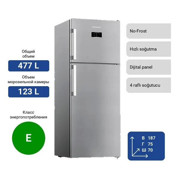 Grundig Gprnd 47731 I Çift Kapılı No Frost Buzdolabı - Görsel 3