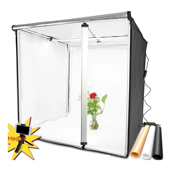 Triline 80x80cm Profesyonel Stüdyo LED Işıklı Ürün Fotoğraf Çekim Çadırı - Görsel 3