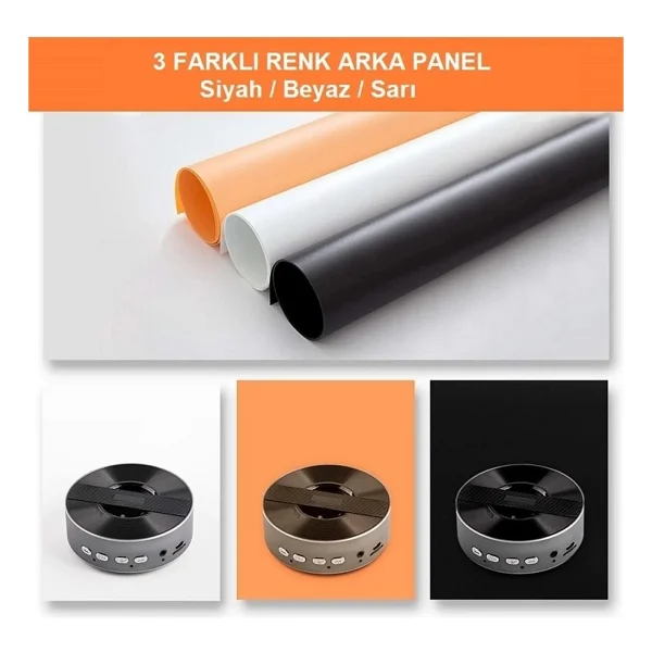 Triline 80x80cm Profesyonel Stüdyo LED Işıklı Ürün Fotoğraf Çekim Çadırı - Görsel 6