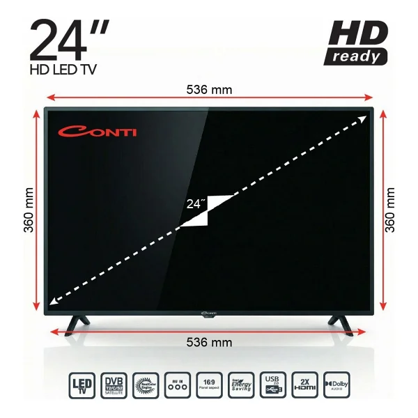 Conti Ct24le300h Hotel HD 24" 61 Ekran Uydu Alıcılı LED TV - Görsel 3