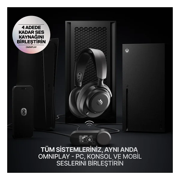 Steelseries Arctis Nova Pro Omni Siyah 7.1 Type-C Kablolu/Kablosuz Kulak Üstü Oyuncu Kulaklığı - Görsel 3