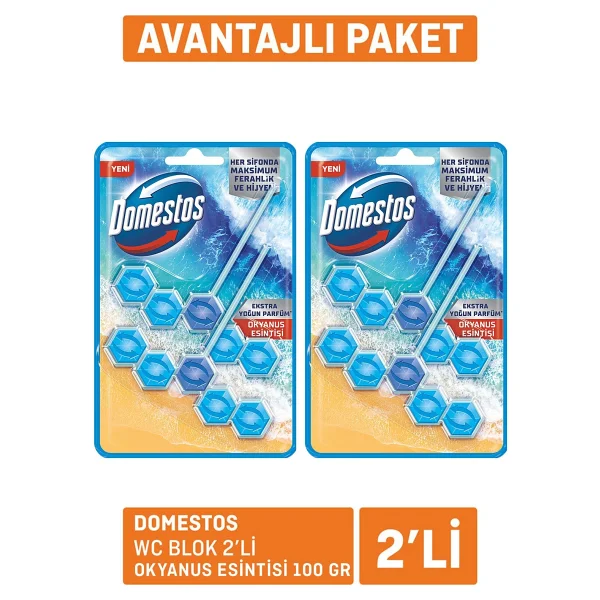 Domestos Wc Blok 2'li Okyanus Ferahlığı 2 X 100 G - Görsel 2