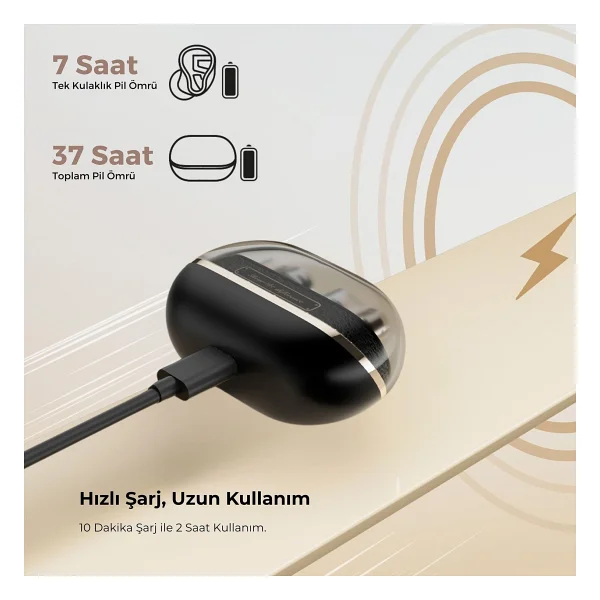 Soundpeats H3 TWS Titanyum Siyah Kulak İçi Bluetooth Kulaklık - Görsel 4