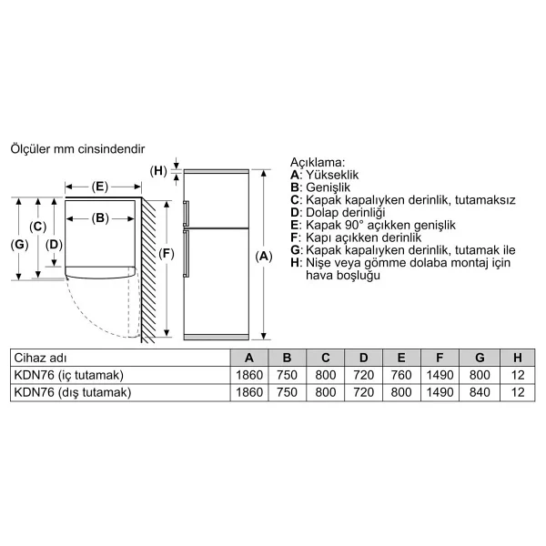 Bosch Kdn76aıe0n No Frost Çift Kapılı Buzdolabı - Görsel 7