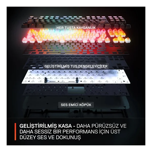 Steelseries Apex Pro Tkl Gen 3 RGB Omnipoint Switch Kablolu/Kablosuz Mekanik Oyuncu Klavyesi - Görsel 5
