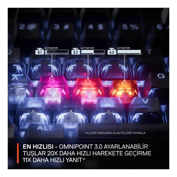 Steelseries Apex Pro Tkl Gen 3 RGB Omnipoint Switch Kablolu/Kablosuz Mekanik Oyuncu Klavyesi - Görsel 6