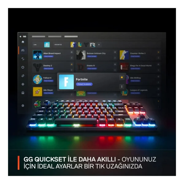 Steelseries Apex Pro Tkl Gen 3 RGB Omnipoint Switch Kablolu/Kablosuz Mekanik Oyuncu Klavyesi - Görsel 7