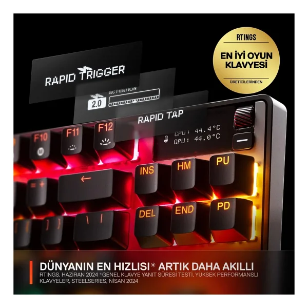Steelseries Apex Pro Tkl Gen 3 RGB Omnipoint Switch Kablolu/Kablosuz Mekanik Oyuncu Klavyesi - Görsel 8