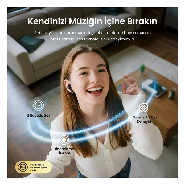 Soundpeats Air6 Hs TWS Kulak İçi Bluetooth Kulaklık - Görsel 4