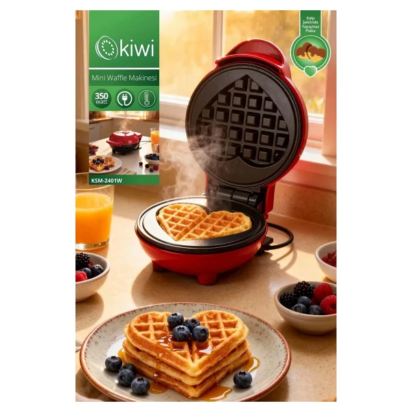 Kiwi Ksm-2401w Mini Waffle Makinesi - Görsel 3