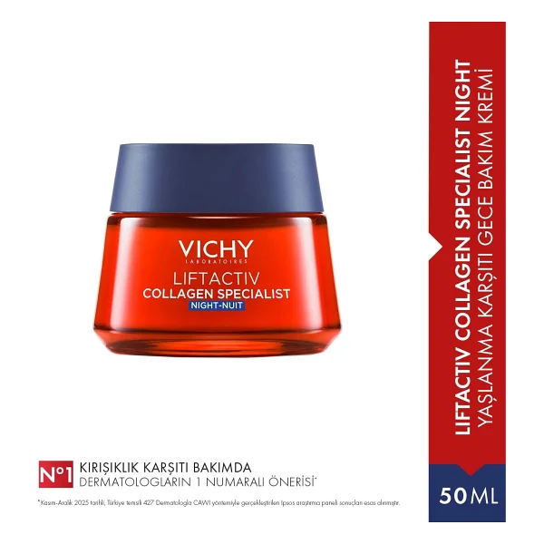 Vichy Liftactiv Collagen Specialist Nuit Yaşlanma Karşıtı 50 Ml Gece Kremi - Görsel 6
