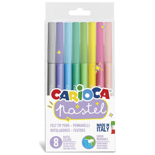 Carioca Pastel Süper Yıkanabilir 8'li Keçeli Kalem Seti - Görsel 5