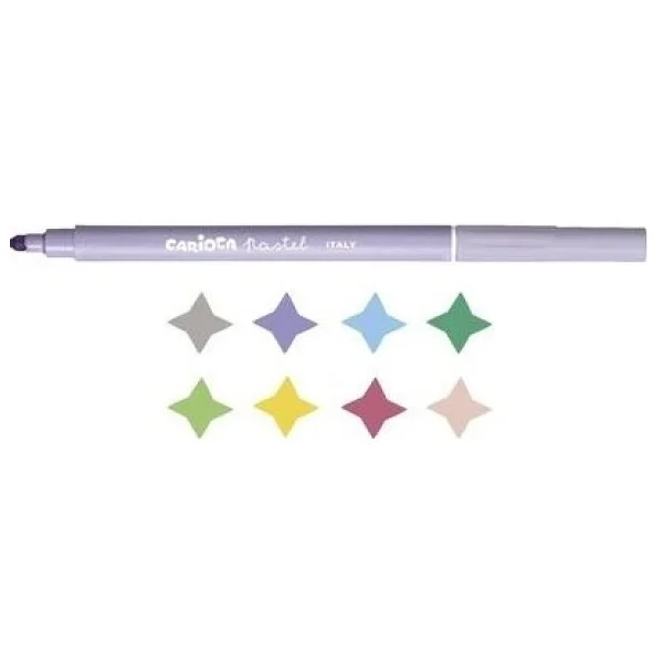 Carioca Pastel Süper Yıkanabilir 8'li Keçeli Kalem Seti - Görsel 6