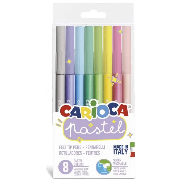 Carioca Pastel Süper Yıkanabilir 8'li Keçeli Kalem Seti - Görsel 8