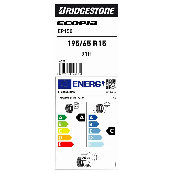 Bridgestone Ecopia EP150 195/65 R15 91H Yaz Lastiği - 2026 - Görsel 2