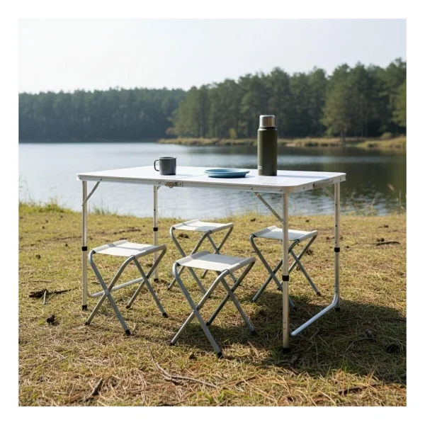 Madfox Nomad Duo 120x60 Cm 4 Kişilik Alüminyum Kamp Masa Sandalye Takımı - Görsel 2
