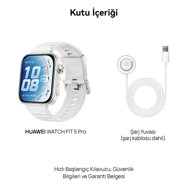 Huawei Watch Fit 5 Pro Beyaz Akıllı Saat - Görsel 5