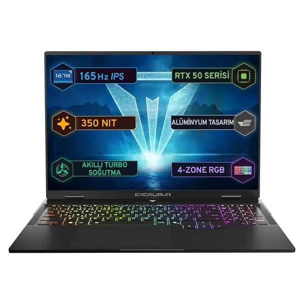 Casper Excalibur G915.1362-Bf60x-C İ7-13620h 16 GB 1 TB SSD Rtx5060 16" Wuxga Gaming Laptop - Görsel 2