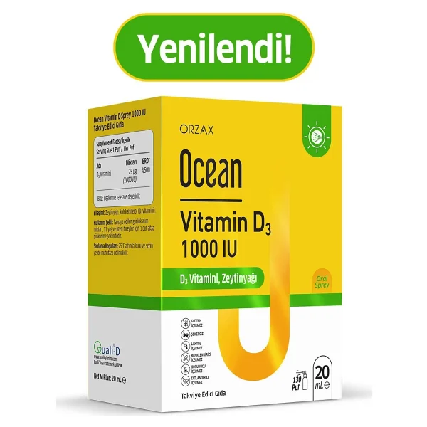 Ocean Vitamin D3 1000 Iu 20 Ml Sprey - Görsel 2