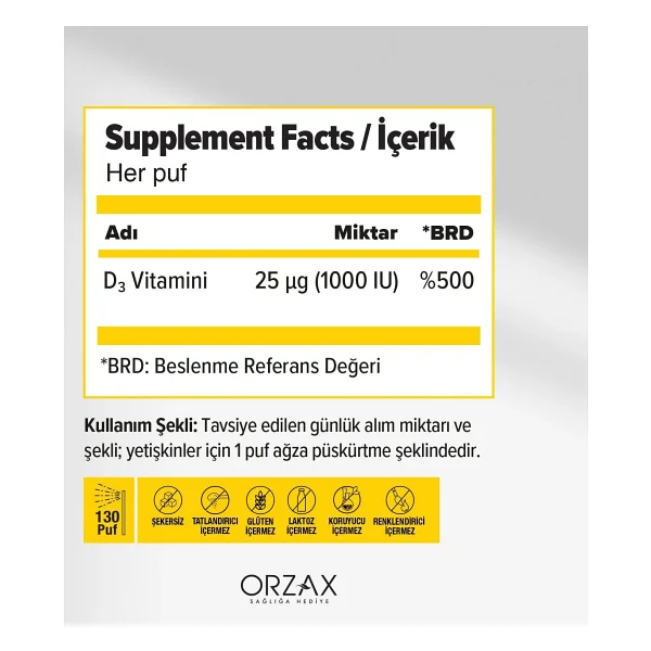 Ocean Vitamin D3 1000 Iu 20 Ml Sprey - Görsel 3