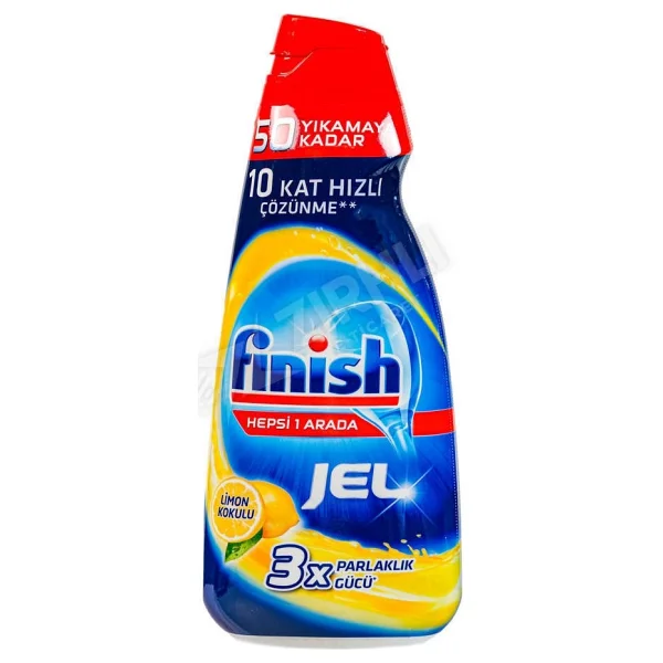 Finish Hepsi Bir Arada Konsantre Limon 1000 Ml 5'li Bulaşık Jel Deterjanı - Görsel 2