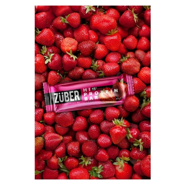 Züber Çilekli Hi Protein Bar 45g X 12 Adet (15g Protein) - Görsel 2
